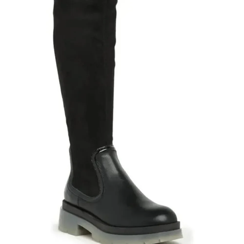 Aquatalia Women's 456920 Drew‎ Stretch Suede Weatherproof Boots Black Size 5M